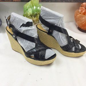 ANTONIO MELANI Heel Strap Platform Sandles Black